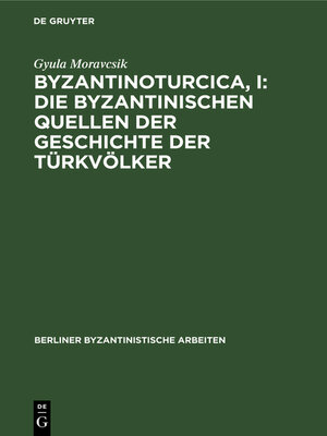 cover image of Byzantinoturcica, I